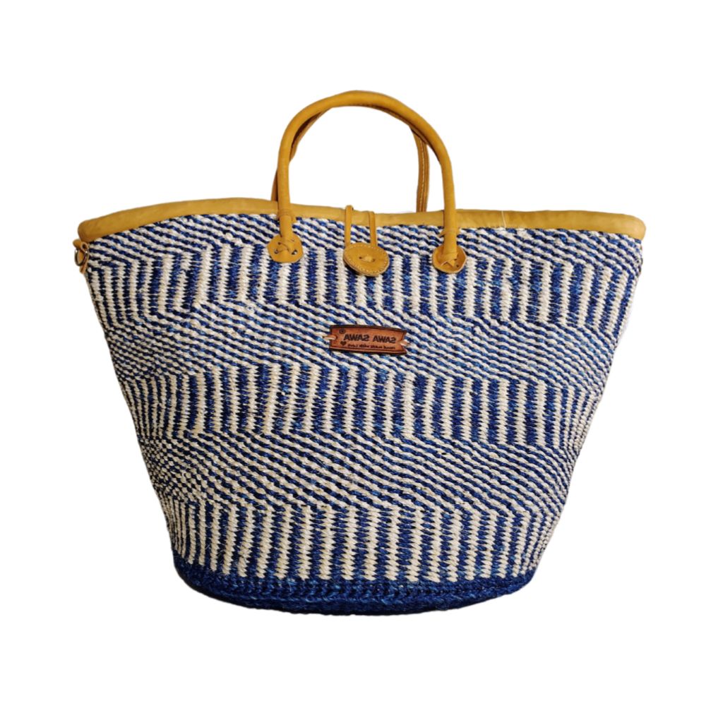 Ripples of Nourishment Handmade Sisal Straw Basket Tote Bag