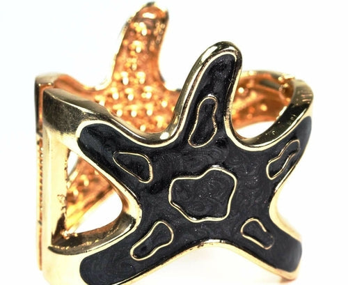Starfish Rhinestone Bangle Gold Beach Bracelet Jewelry